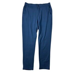 Tommy John Men's Blue Straight Knit Chino Style Pants  Size M  Zip Drawstring